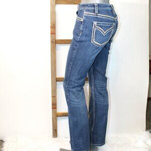 Shyanne Rhinestone Big Stitch Mid-Rise Bootcut Stretch Jean